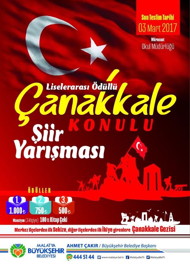 "ÇANAKKALE" KONULU ŞİİR YARIŞMASI