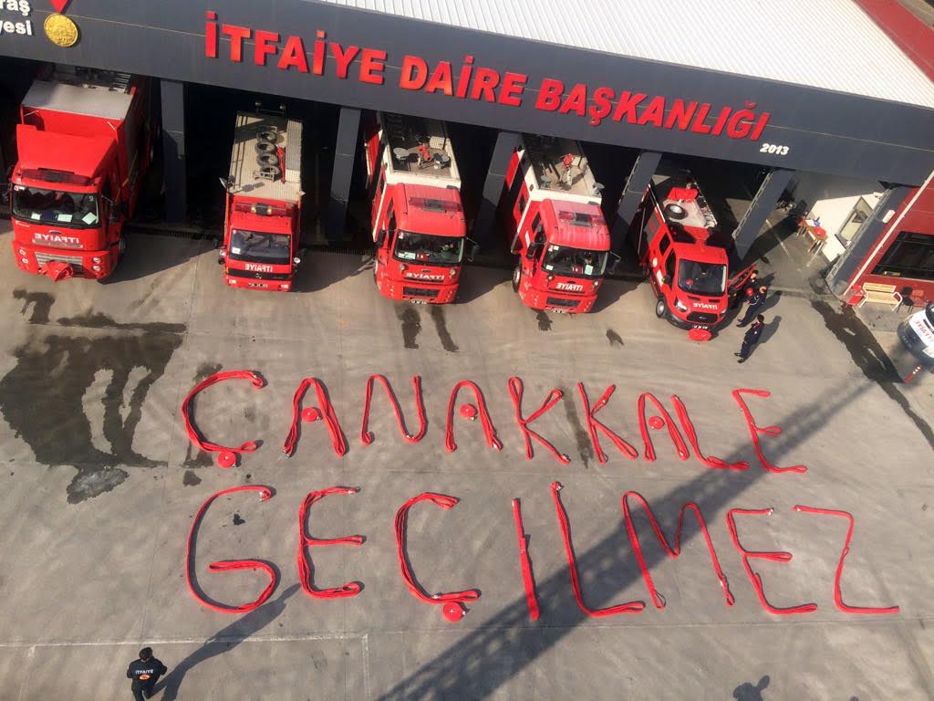 İTFAİYEDEN ÇANAKKALE ŞEHİTLERİNİ ANMA TÖRENİ
