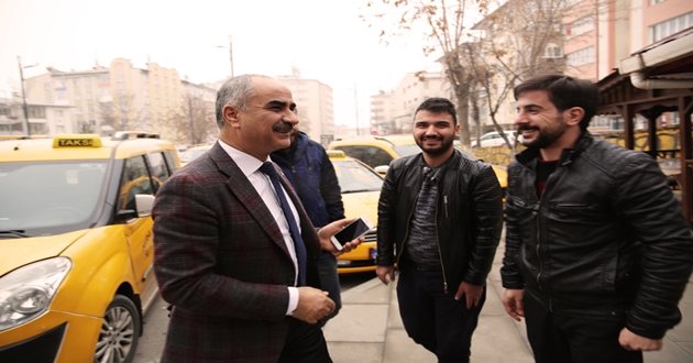 BAŞKAN AYDIN'DAN TAKSİCİLERE ZİYARET