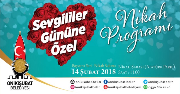 ONİKİŞUBAT BELEDİYESİ 14 ŞUBAT SEVGİLİLER GÜNÜ’NDE NİKAH PROGRAMI