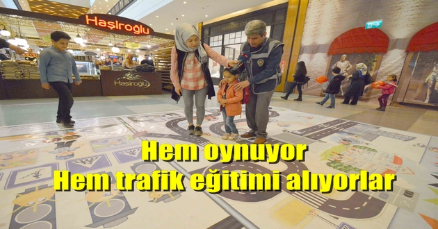 Hem oynuyor, hem trafik eğitimi alıyorlar