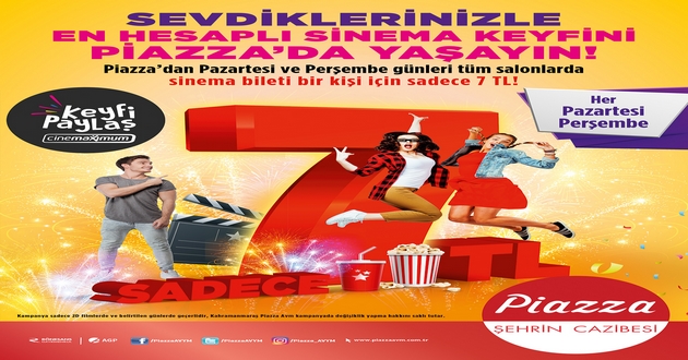 En hesaplı sinema keyfi Piazza AVYM’lerde