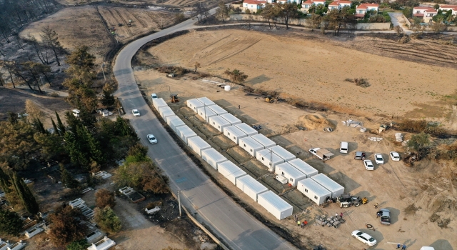 Manavgat’ta afetzedeler için konteynerler hazırlanıyor