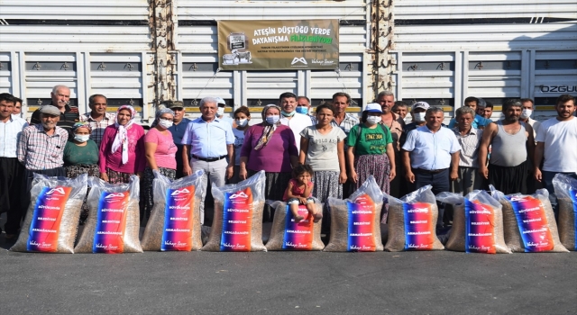 Mersin Aydıncık’taki yangın mağduru üreticilere destek