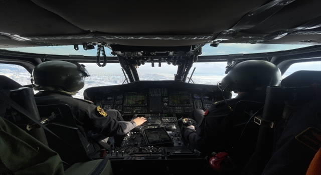 Kahramanmaraş’ta helikopterle trafik denetlendi, kar temizleme çalışmaları incelendi