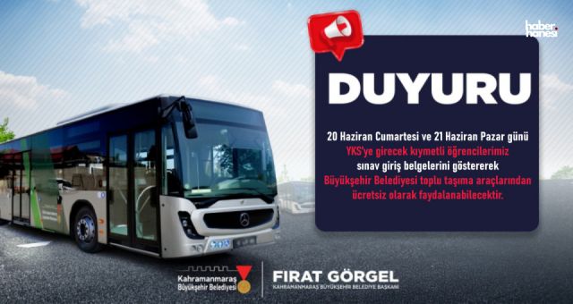 Kahramanmaraş Büyükşehir, YKS Sürecinde Öğrenci ve Velilerin Yanında