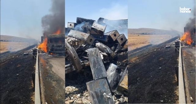 Kahramanmaraş'ta Tır Alev Alev Yandı! Yangın Anızlığa Sıçradı