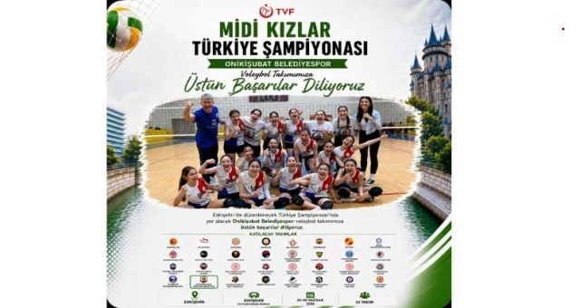Onikişubat Belediyespor Midi Kız Voleybol Takımı Türkiye Şampiyonası Yolunda