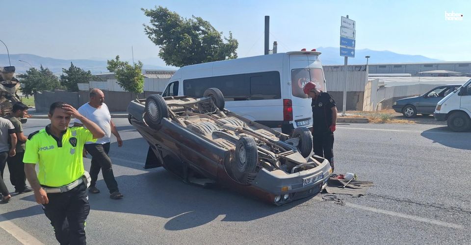 Ağcalı Rampası’nda Korkutan Kaza: Otomobil Takla Attı, 2 Yaralı