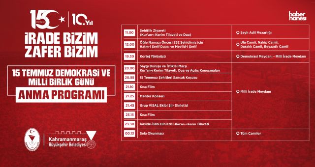 Demokrasi Zaferinin 10’uncu Yılında Kahramanmaraş Meydanlarda Buluşacak