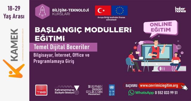 Kahramanmaraş Büyükşehir'den Gençlere Ücretsiz Dijital Eğitim! Avrupa Birliği Destekli Program İçin Kayıtlar Açıldı