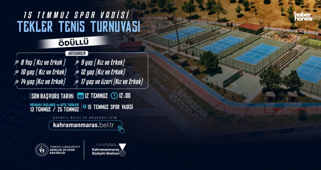 Kahramanmaraş’ta Ödüllü Tenis Turnuvası Heyecanı: Başvurular Başladı