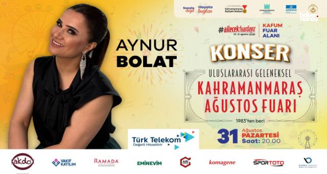 Ağustos Fuarı’nın Son Gününde Aynur Bolat ve Şevket Gürlek Sahne Alacak