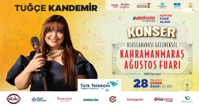 Kahramanmaraş Ağustos Fuarı’nda Tuğçe Kandemir Rüzgârı Esecek