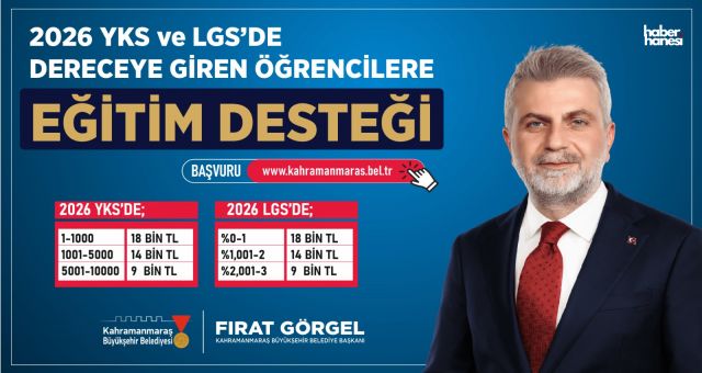 Kahramanmaraş Büyükşehir’den LGS ve YKS’de Dereceye Giren Öğrencilere Eğitim Desteği