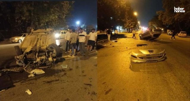 Kahramanmaraş’ta takla atan otomobil kullanılamaz hale geldi