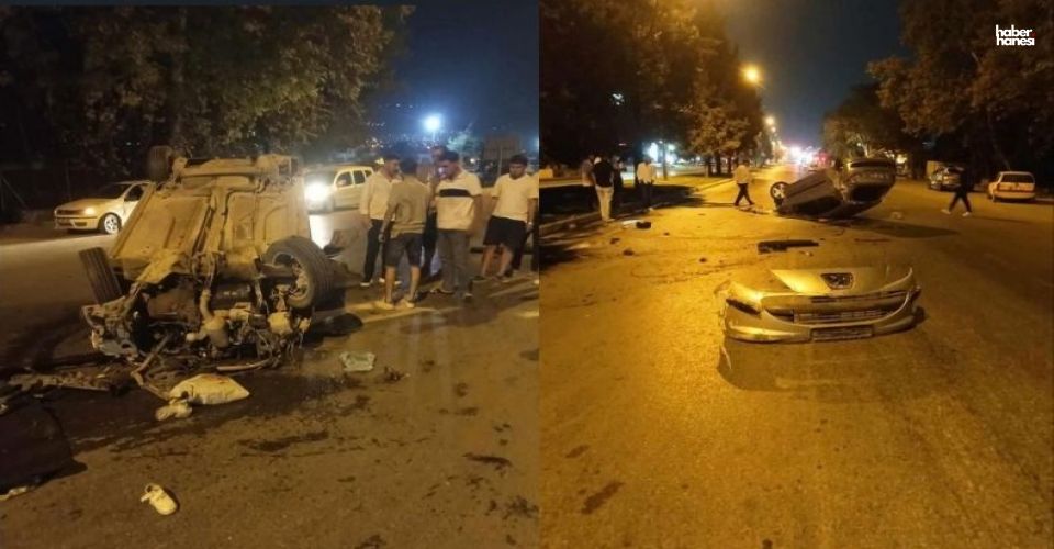 Kahramanmaraş’ta takla atan otomobil kullanılamaz hale geldi
