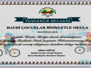Sağlıklı Kentler Birliğinden Teşekkür