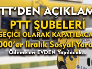 Ptt Şubeleri Gecici Olarak Kapanıyor !