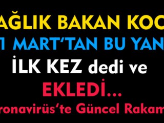 Bakan Koca 11 Mart'tan Bu yana ilk kez dedi ve ekledi