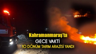 Kahramanmaraş'ta Gece Vakti 10 Dönüm Tarım Arazisi Yandı