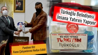 Türkoğlu Belediyesinden kamu çalışanlarına pandemi hijyen seti