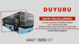 Kahramanmaraş'ta İki Otobüs Hat Güzergahında Değişikliğe Gidildi