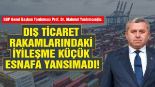 Prof. Dr. Yardımcıoğlu: Dış Ticaret Rakamlarındaki İyileşme Küçük Esnafa Yansımadı!