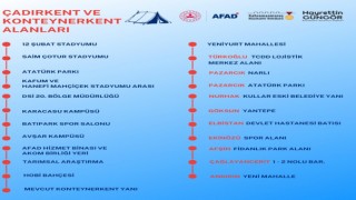 Kahramanmaraş'ta Güvenli Toplanma Alanları