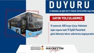 Yıldızkent - Avşar Kampüsü Toplu Taşıma Hattı Tekrar Seferlerine Başlıyor!