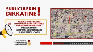 Sandalzade Bulvarı Trafiğe Kapatılıyor!