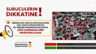 Kahramanmaraş'ta Yol Çalışması: 24 Saat Trafiğe Kapatılacak!