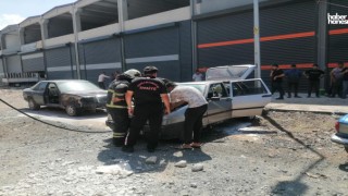Kahramanmaraş’ta Sanayide Tamir Edilen Araçta Yangın Çıktı!