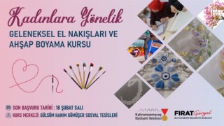 Kahramanmaraş'ta Kadınlara Ücretsiz Geleneksel El Nakışları ve Ahşap Boyama Kursları