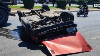 Kahramanmaraş'ta Trafik Kazası Korkuttu: Otomobil Devrildi, 1 Yaralı
