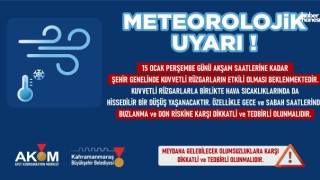 AKOM’dan Kahramanmaraş İçin Kuvvetli Rüzgâr Uyarısı: Don ve Buzlanmaya Dikkat
