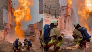 Kahramanmaraş’ta Mahalle Ortasında Doğalgaz Yangını