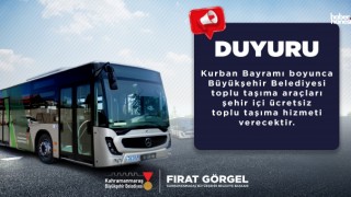 Kahramanmaraş Büyükşehir’den Bayramda Ücretsiz Ulaşım Desteği