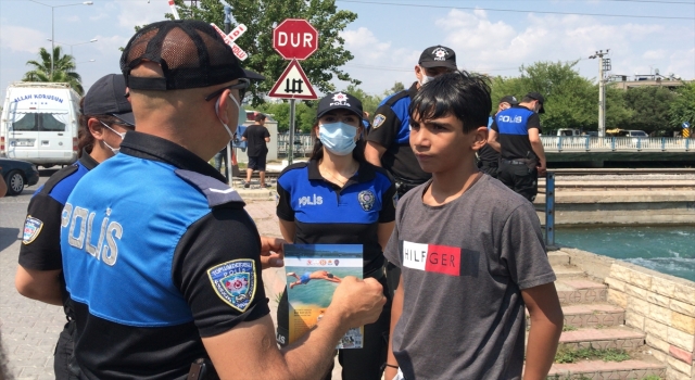 Adana polisi, çocuklara ve gençlere ”sulama kanallarına girmeyin” uyarısı yaptı