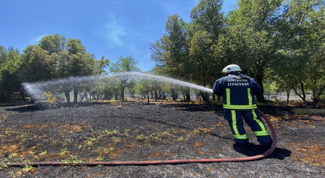 Akseki’de mezarlıkta yangın çıktı