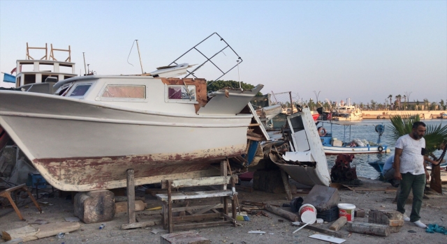 Mersin’de vincin devrilmesi sonucu 1 tekne battı, 1 kişi ağır yaralandı