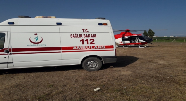 Adana’da ambulans helikopter denizde boğulma tehlikesi geçiren çocuk için havalandı