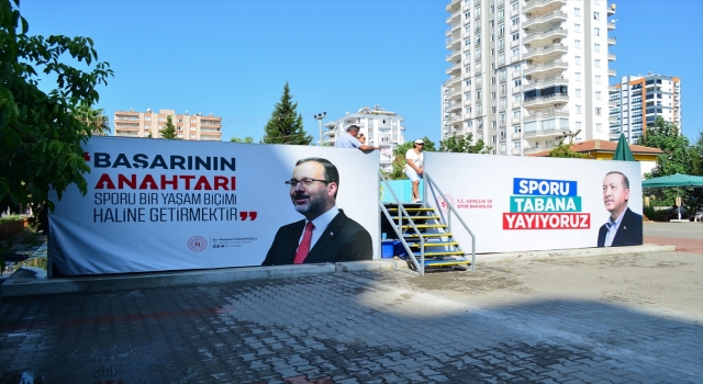 Mezitli’de portatif yüzme havuzu hizmete girdi