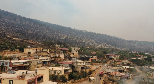Antalya’da orman işçilerinin şehit olduğu yangın alanı havadan görüntülendi