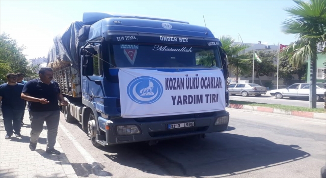 Adana’nın Kozan ilçesinde orman yangınından zarar gören vatandaşlara yardım ulaştırılıyor