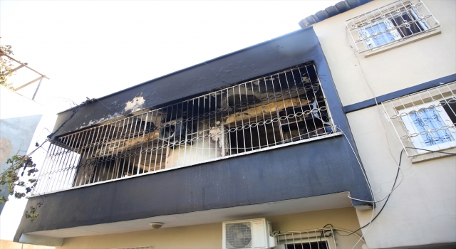 Mersin’de yangın çıkan evde hasar oluştu