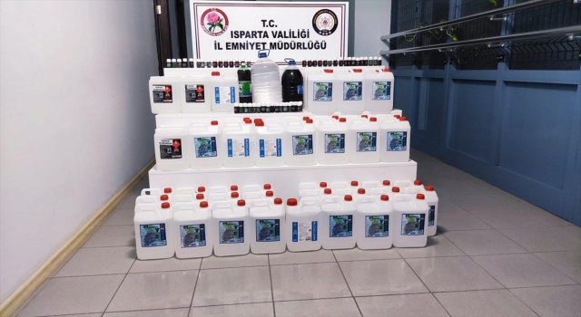 Isparta’da 17 litre sahte içki ile 275 litre etil alkol ele geçirildi