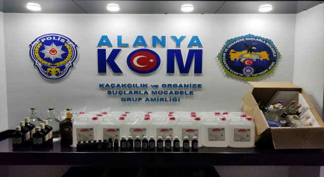 Alanya’da sahte içki üretimi operasyonunda bir kişi yakalandı