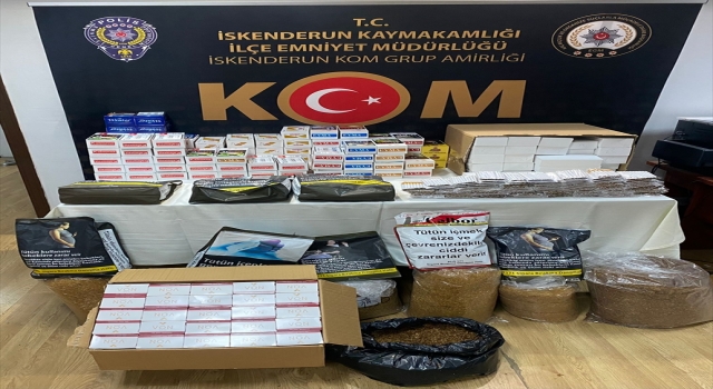 Hatay’da 39 bin 400 gümrük kaçağı makaron ile 41 kilogram tütün ele geçirildi