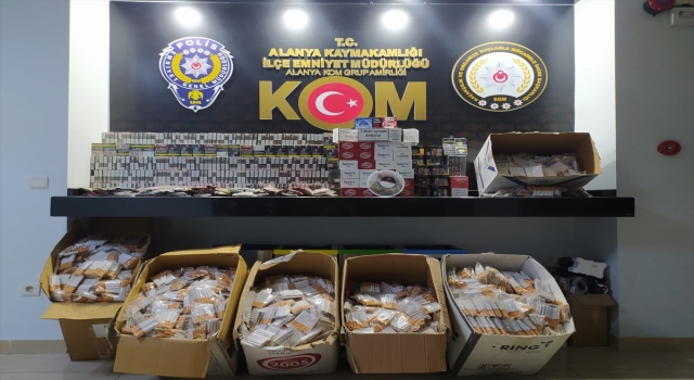 Alanya’da kaçak makaron, nargile ve pipo tütünü ele geçirildi
